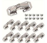 TEMU Un juego de 10 bisagras para gabinetes que no requieren perforación, diseñadas para gabinetes plegables de esquina ocultas, lo que la instalación en la superficie de de los gabinetes