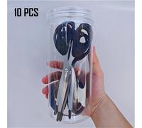 TEMU Un juego de 10 tijeras transparentes de 6.3 pulgadas, empaquetadas en , ideales para uso en , domésticas versátiles, manualidades y costura, fabricadas con acero inoxidable y material PP.