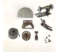 TEMU Un juego de 11 accesorios retro para máquina de coser que un pie de prensa universal, una placa de aguja, una carcasa de y un abrazadera de aguja Suoxin con tornillo