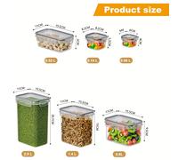 TEMU Un juego de 12 recipientes herméticos para almacenar alimentos, que de 6 recipientes y 6 tapas, perfectos para organizar tu despensa de ideales para mantener granos, , y otros artículos .