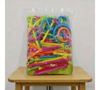 TEMU Un juego de 200 bloques de construcción coloridos en diversas formas diseñados para la construcción e ingeniería. rompecabezas 3D piezas que fomentan la y la conexión.