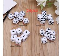 TEMU Un juego de 24 dados de enseñanza con 4 estilos, uno conteniendo 6 piezas, ideal para la educación matemática y juegos de beber en