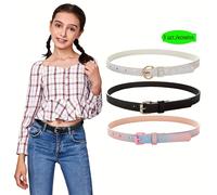 TEMU Un juego de 3 cinturones multicolores para niñas, con un diseño de princesa elegante y fácil de combinar con vestidos, para el uso diario y las salidas.