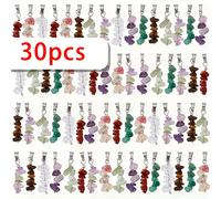 TEMU Un juego de 30 colgantes de piedras preciosas naturales con eslabones encantadores, que incluyen cierres dobles dorados de acero inoxidable 304, diseñados para la fabricación de joyas