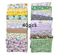 TEMU Un juego de 40 piezas de tela de algodón con estampados florales, una de 15*15 cm (5.9*5.9 pulgadas), disponible colores diferentes, para coser, decoración del hogar y manualidades