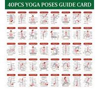 TEMU Un juego de 40 tarjetas de instrucciones de de yoga, para principiantes, para la práctica en casa y en de yoga