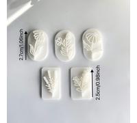 TEMU Un juego de 5 moldes de sellos con forma de hoja y margarita con temática de , un kit de moldes de arcilla , adecuado para herramientas de colgantes de joyería para de arcilla.