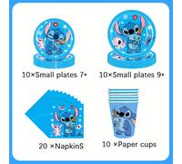 TEMU Un juego de 50 piezas de cubiertos desechables con Stitch, ideal para y fiestas, que platos, servilletas y tazas de papel, para graduaciones y celebraciones de .