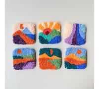 TEMU Un juego de 6 posavasos de bordado escénico, completo con todas las herramientas necesarias para principiantes y entusiastas de las manualidades para crear fácilmente