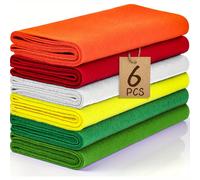 TEMU Un juego de 6 rollos de hojas de tela de fieltro que miden 11.8"X35" y tienen 1 mm de grosor, con 6 colores clásicos variados, para costura artesanal y patchwork