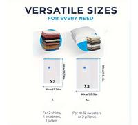 TEMU Un juego de bolsas de almacenamiento al vacío para ropa y ropa de cama, que bolsas de viaje (6L) o una combinación de bolsas al vacío (3L + 3XL) adecuadas para ropa, ropa de cama y cojines