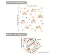 TEMU Un juego de calcomanías creativas pintadas a de y estrellas, adhesivos estáticos por lados para decoración de ventanas en dormitorio, sala o vitrina D16068