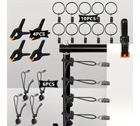 TEMU Un juego de cortina de de 20 piezas que clips, hebillas, anillos y abrazaderas de , ideal para de fotografía y video