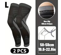 TEMU Un juego de de compresión para piernas, rodilleras largas y cubiertas elásticas antideslizantes para rodillas, ideales para baloncesto, ciclismo, fútbol, running y escalada