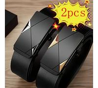 TEMU Un juego de dos cinturones para hombre, cinturones de negocios modernos, cinturones de jeans con estilo, perfectos para trabajadores de oficina, ropa casual, una opción ideal para o novios