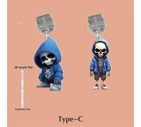 TEMU Un juego de dos diseños de cabezas de calavera diferentes, tapones antipolvo acrílicos para teléfonos móviles - Compatibles con conectores Type-C e iPhone, adicionales de cubierta contra el polvo