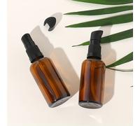 TEMU Un juego de dos frascos de vidrio marrón con bomba para de cuidado de la piel, con capacidades de 30/50/100 ml, con tapas de bomba negras