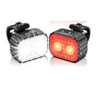 TEMU Un juego de dos luces LED recargables para bicicleta, que luces delanteras y traseras, adecuadas para bicicletas de carretera y otras adiciones para el ciclismo