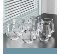 TEMU Un juego de vasos de vidrio geométricos de 1/6, ideales para cerveza, whisky y diversas bebidas como , leche y té, con un diseño minimalista para en casa y en hoteles.