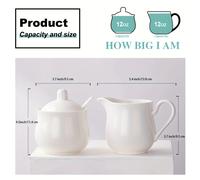 TEMU Un juego de y azucarero de cerámica estilo europeo, que un de leche pequeño, utensilios para café, un frasco de miel y un contenedor de almacenamiento para café y leche.