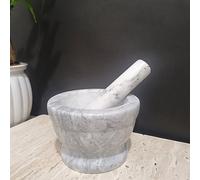 TEMU Un juego de y , de mármol natural, adecuado para pastillas, especias, ajo, frasco para machacar guacamole, molinillo manual tradicional (, negro), de cocina