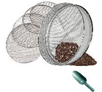 TEMU Un juego manual de 30 cm que un de acero inoxidable para jardinería, un para arena y , y un para plantar , con 4 mallas intercambiables (3 mm, 6 mm, , 12 mm) e una pala de jardinería