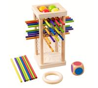 TEMU Un juego multifuncional de palitos de madera con base que una variedad de palitos, bolitas y dados . juguete interactivo de madera a desarrollar habilidades de . Enriquece el diario y la entre