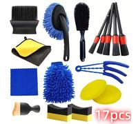 TEMU Un kit completo de limpieza y detallado de coches, que una esponja para encerar, un plumero, un cepillo para rejillas de ventilación y un paño para de coches, para que tu vehículo tenga un