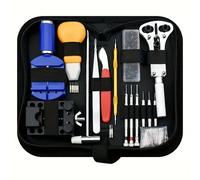 TEMU Un kit de herramientas completo de 147 piezas para reparación de relojes; todas las herramientas necesarias para abrir y mantener relojes, en color negro