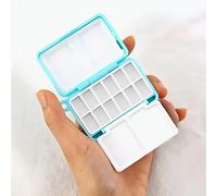 TEMU Un kit de pintura de acuarela compacto con 12 compartimentos, completo con una paleta , diseñado para una fácil utilización y en mini