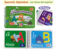 TEMU Un kit para aprender el alfabeto y los números en español, con tarjetas de ABC y tarjetas de números 123, diseñado para mejorar el vocabulario bilingüe para niños como para adultos