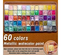 TEMU Un kit portátil con 60 metálicos de acuarela, ideal para pintar. set es un regalo de vacaciones para artistas, adultos y profesionales, para escribir, dibujar y proyectos.
