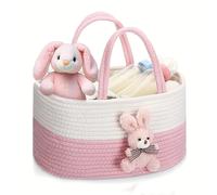 TEMU Un Lindo Cesto de Almacenamiento de Oso de Felpa, Multifuncional para Organizar Juguetes y Pañales, con Compartimentos, como un Solo Bolso de , Cestas para Estantes