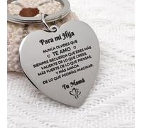 TEMU Un llavero de regalo adecuado para que una le dé a su hija, en español. Para , nunca olvides que , o que más fuerte de lo que crees. más fuerte de lo que imaginas, más de lo que crees. Tú