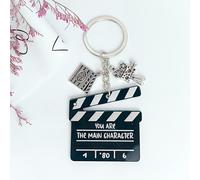 TEMU Un llavero diseñado como un tablero de sonido de película, para clips de mochila, llaveros de coche, dijes de billetera y adornos para bolsos. Es un adorno lindo y portátil.