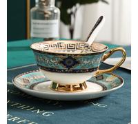 TEMU Un lujoso juego de tazas de café de porcelana de , adecuado para bebidas calientes, para uso doméstico o en , 7 onzas, juego de té de cerámica, tazas, platillos y cucharas , un regalo para .