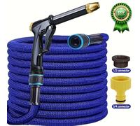 TEMU Un manguito mágico flexible con pistola de agua de presión, disponible en longitudes de 25FT, 50FT, 75FT y 100FT, diseñado para fácil almacenamiento y durabilidad, para lavar y mascotas