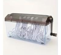 TEMU Un manual portátil y compacto para uso doméstico, diseñado para destruir documentos financieros diarios y papel A4, con un manubrio manual y una escoba de limpieza.