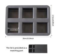 TEMU Un molde cuadrado de de 6 agujeros con , de acero al carbono y antiadherente, ideal para pasteles y muffins en , para reuniones, Navidad, Halloween y de los Muertos