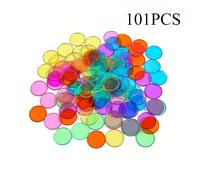 TEMU Un paquete de 101 discos pequeños coloridos, ideales para proyectos translúcido DIY, tarjetas decorativas con y fichas de bingo