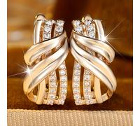 TEMU Un par de aretes clásicos vintage, elegantes y con estilo, con circonita sintética blanca, perfectos para fiestas, y uso diario, lo que los convierte en un hermoso regalo