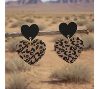 TEMU Un par de aretes con estampado de leopardo de para otoño e invierno, con un retro que es moderno y versátil, perfectos para looks elegantes y a en Europa y América.