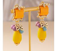 TEMU Un Par de Aretes de Árbol con Bloque y Verde