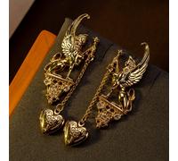 TEMU Un par de aretes forma de ala de ángel y , con un diseño retro hueco, sin batería