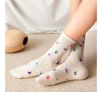 TEMU Un par de calcetines de media caña para mujer con un estampado de estrella y luna, transpirables y cómodos, perfectos para uso casual y estilos versátiles, ideales para a día.