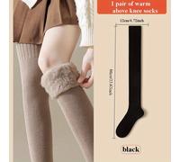 TEMU Un par de Calcetines Térmicos Altos la para Mujer - Gruesos, Antideslizantes y Suaves con de Forro Polar para en Otoño/Invierno