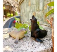 TEMU Un par de mamíferos polares marinos simulados, para la ciencia y la educación, con cognición, adornos, de foca, escultura sólida.