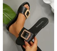 TEMU Un par de sandalias elegantes y cómodas para mujer, con un diseño de punta redonda, perfectas para salidas casuales y vacaciones con un tacón