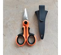 TEMU Un par de tijeras multifuncionales para electricista diseñadas para uso industrial, con capacidades de corte de de cable , alicates para cables, hojas serradas