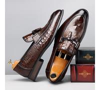 TEMU Un par de zapatos de cuero para hombres de negocios de estilo casual hechos de de cuero de vaca, adecuados para formales, con un de .